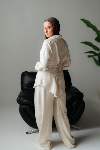 L I N E N stripe set
